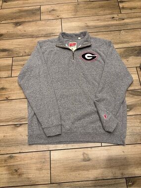 University of Georgia Grey Quarterzip Sweater Size L League